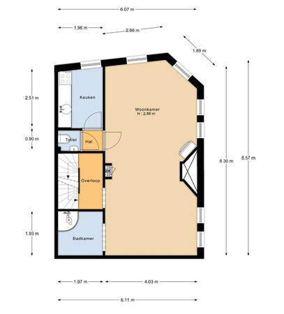 Floorplan - Hillevliet 101A02, 3073 KL Rotterdam